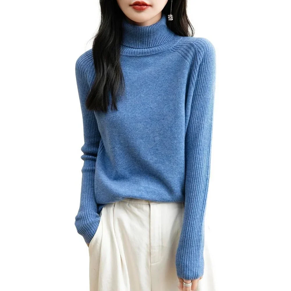 Women's Merino Wool Turtleneck Sweater Small Australia Soft Warm Casual